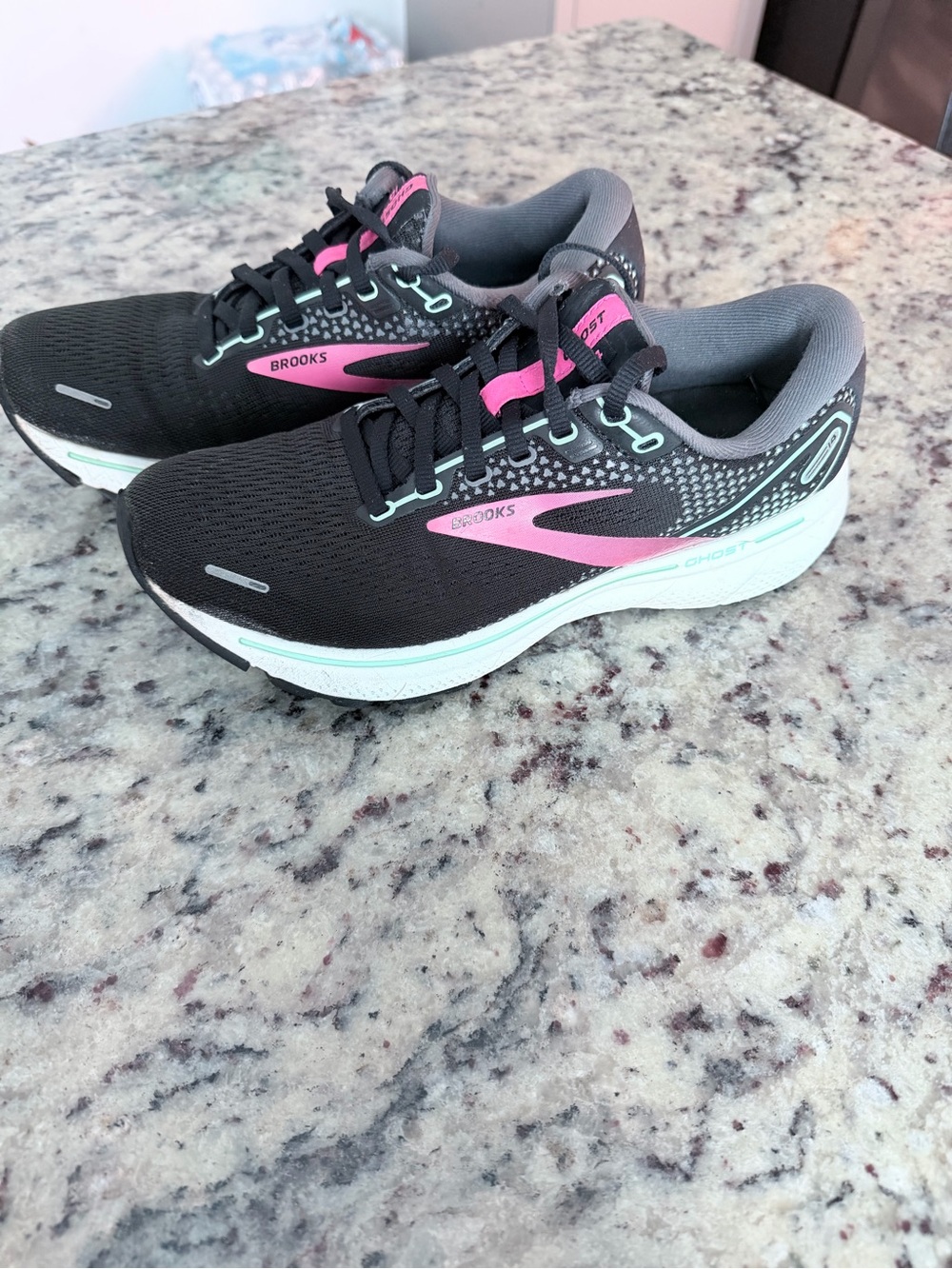 Brooks Women’s Athletic Shoes - Black with Pink and Mint Accents